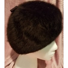Vintage Kangol Mujer&apos;s Fugora Beret Black Rabbit Fur Hat 21" brim   eb-36375605